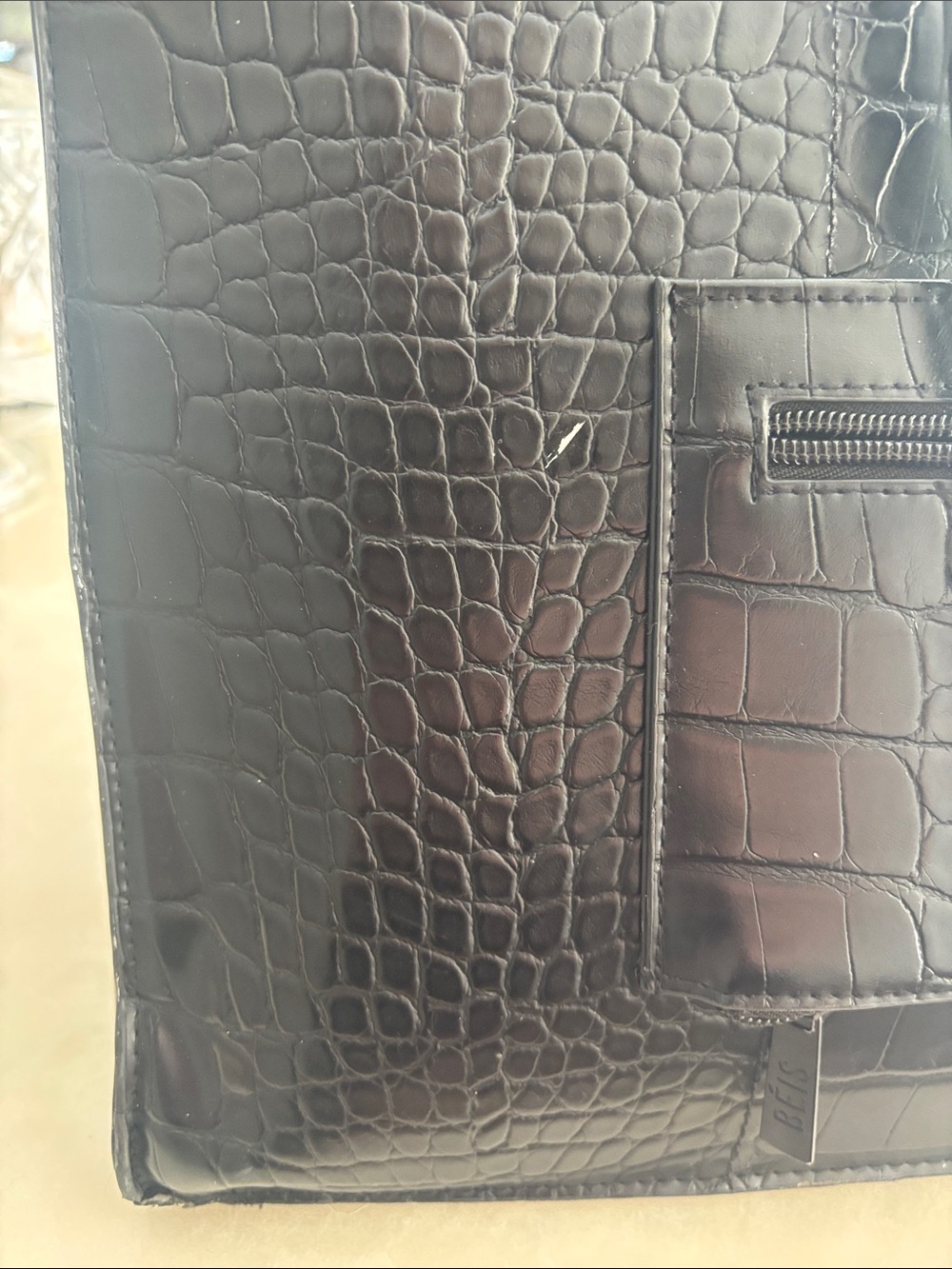 Beis Croc-Embossed Tote Bag - Picture 2 of 7